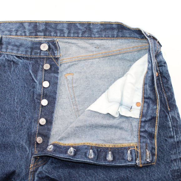 Vintage Levi's 501 Jeans 40 X 28 Blue Denim Medium Wash Straight Button Fly - Picture 7 of 12